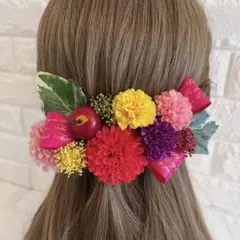 カラフルマム♡金箔付♡髪飾り ヘッドドレス 前撮り 成人式 卒業式 七五三