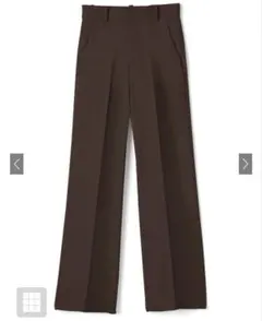 ブラウン センタープレスストレートパンツ　GRL ai07
