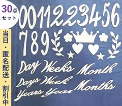 月齢フォト ニューボーンフォト 36枚 マンスリーカード 木製レターバナー