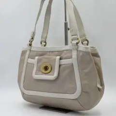 COACH コーチ トートバッグ 肩掛け バイカラー ピンク フラワー