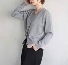 み*ゆ様 tiptop 配色レイヤードクルーネックカーディガン