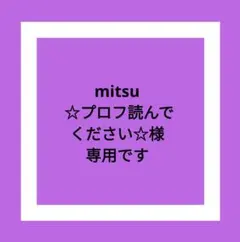 mitsu ☆プロフ読んでください☆様専用です☆