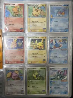 ポケパークのピカチュウ アチャモ ミズゴロウ など9枚セット ポケカ ファイル付