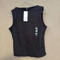 ユニクロ シャーリングボートネックtノースリーブ　新品タグ付き