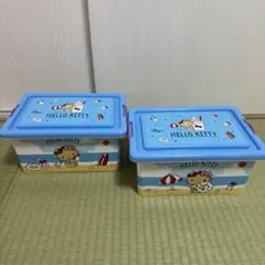 Hello Kitty 収納ケース 2個セット　日焼けキティー　コンテナボックス