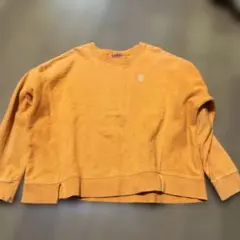 オレンジ クルーネック トレーナー