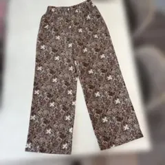 花柄 ワイドパンツ