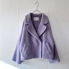 31 sons de mode シャギー コート ウール アウター パープル