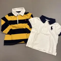 ラルフローレン　ポロシャツ 2枚セット（イエロー/ネイビー、ホワイト）