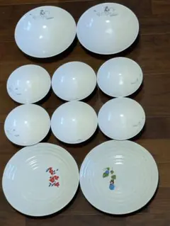 ミスタードーナツ/ピングー大ボウル×2中ボウル×6・40周記念和風皿×2