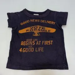 90★デニムダンガリー★バックアップリケ付き！プリントＴシャツ★