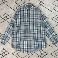 90sヴィンテージ NYB スタンドカラー チェックシャツ 香港製 M