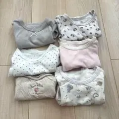 女の子 ロンパース 肌着 6点セット まとめ売り 70 80