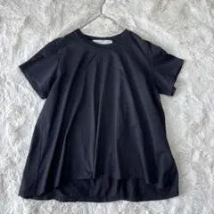 MidiUmi ミディウミ カットソー Tシャツ Aライン ブラック 日本製のサムネイル