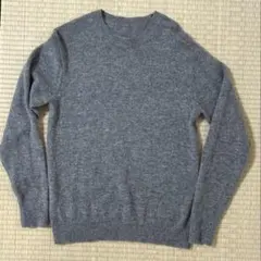 無印良品　グレー クルーネック ウール100% セーター　春先セーター