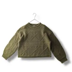 C.O.L.Z.A ケーブルニット Mサイズ　オリーブグリーン　コルザレディース