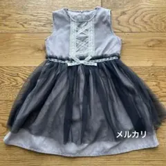 グレー レースアップ ワンピース　バースデイ　発表会　式　セレモニー　110