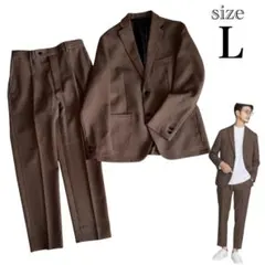 LANATEC セットアップ ジャケット＆イージーパンツ L ブラウン スーツ