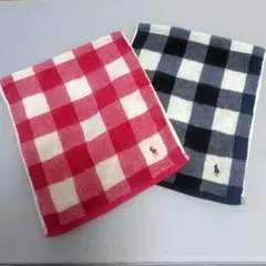 ポロ ラルフローレン フェイスタオル チェック柄　2枚セット