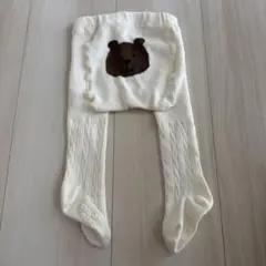ギャップ　GAP ベビータイツ ホワイト クマ刺繍 0-12M