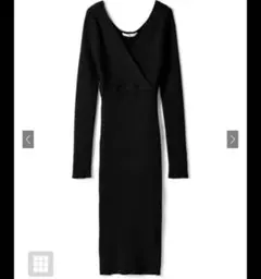 H129 グレイル　カシュクール　タイトニット　ワンピース　ブラック　大人可愛い