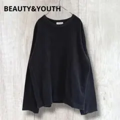 【 BEAUTY&YOUTH 】 スウェットプルオーバー トレーナー 黒 M