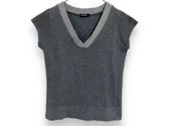 【イーストボーイ】コットン ベスト グレー Vネック フレンチスリーブ M