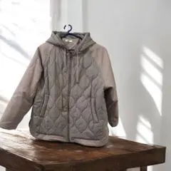 ラグラン切替えキルティングブルゾン ベージュ