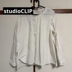 【美品】studioCLIP 白 フリルブラウス ホワイト 春夏のサムネイル