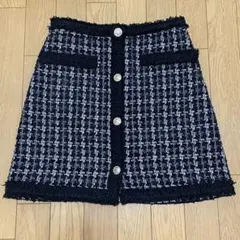 Ｈ&M♡金ボタン付きツイードミニスカート♡Sサイズ