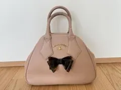 【ヴィヴィアンウエストウッド】べっ甲リボンバッグ ピンク×ベージュ