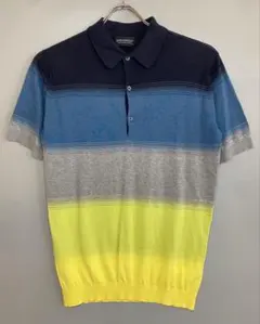 JOHN SMEDLEY ストライプ ニットポロ サイズMのサムネイル