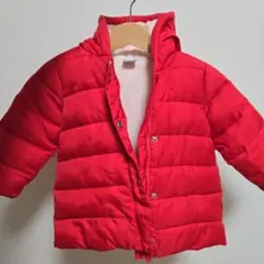 PETIT BATEAU　赤いフード付き中綿コート18m(81㎝)