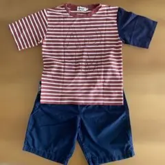 h/BOY(HAKKA)Tシャツ& UNIQLOハーフパンツ130-140cm