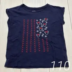 【美品】GAP Disney ミニーマウス 刺繍Tシャツ 110cm ネイビーのサムネイル