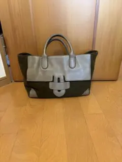 ウールレザーコンビトートバッグ