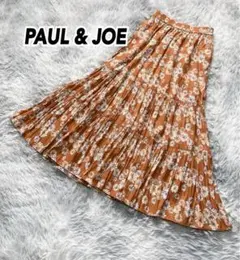 ユニクロ ポール & ジョー ティアードスカート 花柄総柄 ロング ウエストゴム