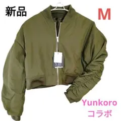 ■新品★しまむらショート丈ブルゾンジャンパーMカーキグリーン中わた入りダウン中綿