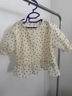 H&M ドット柄 半袖ブラウス