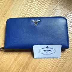 美品/ギャランティ付き】PRADA プラダ サフィアーノ長財布 BLUETTE 