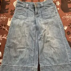 UNIQLO ライトブルー ワイドレッグデニム　ウエスト61cm