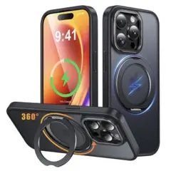 iPhone14Pro ケース Magsafe対応 ワイヤレス充電 回転スタンド