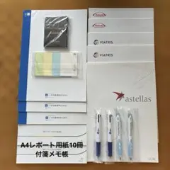 製薬会社 ノベルティ レポート用紙 ボールペン 付箋　メモ帳セットのサムネイル