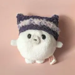 ねこ耳風ニット帽✻ミニビーンズあざらし✻かぎ針編み✻ぬい服