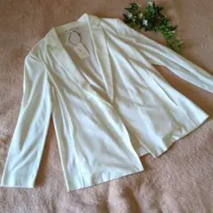 組曲 新品未使用 タグ付 S ホワイト 白 薄手のジャケット 羽織 ウェーブ