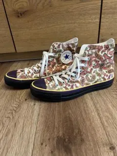 柄コンバース オールスター　ハイカット　ペイズリー　赤パッチ