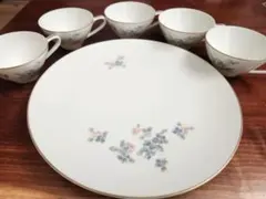 オールドノリタケ　プリンセス　カップ5客大皿１枚　ヴィンテージ　レア