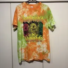 【リメイク】Mサイズ WANIMA タイダイ 黄緑オレンジ 半袖Tシャツ