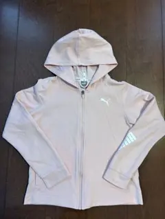 PUMA フルジップパーカー ピンク ロゴプリント140cm