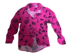 JOY RICH LOSANGELES 総柄シャツ Mサイズ ピンク レオパード